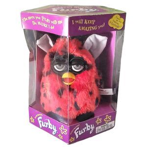 1999 Furby Lady Bug Red And Black Dots Tiger Interactive Furby In Box Blue Gray